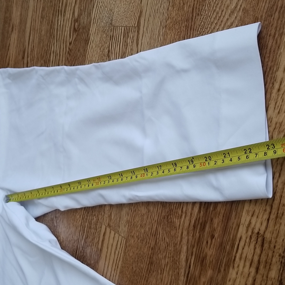(14) Dalia White Cotton Blend Capri Pants Casual Neutral Cottagecore Minimalist - Picture 6 of 9